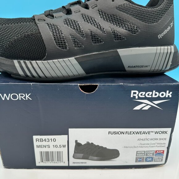 Reebok Men's Fushion Flexweave Safety Work‎ Sneaker Shoe, Size 10.5W, Black/Grey - Picture 16 of 16